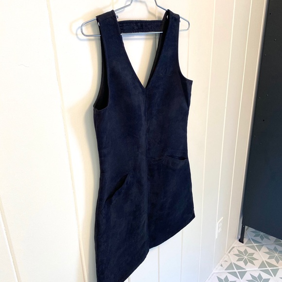 🌻 Suede Nordstrom 5/48 faux leather black jumper mini dress - Picture 4 of 14